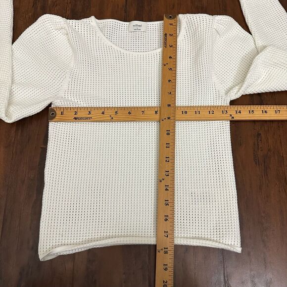 ARITZIA WILFRED Rosetta Mesh Crewneck Sweater in Light Birch - Picture 11 of 12